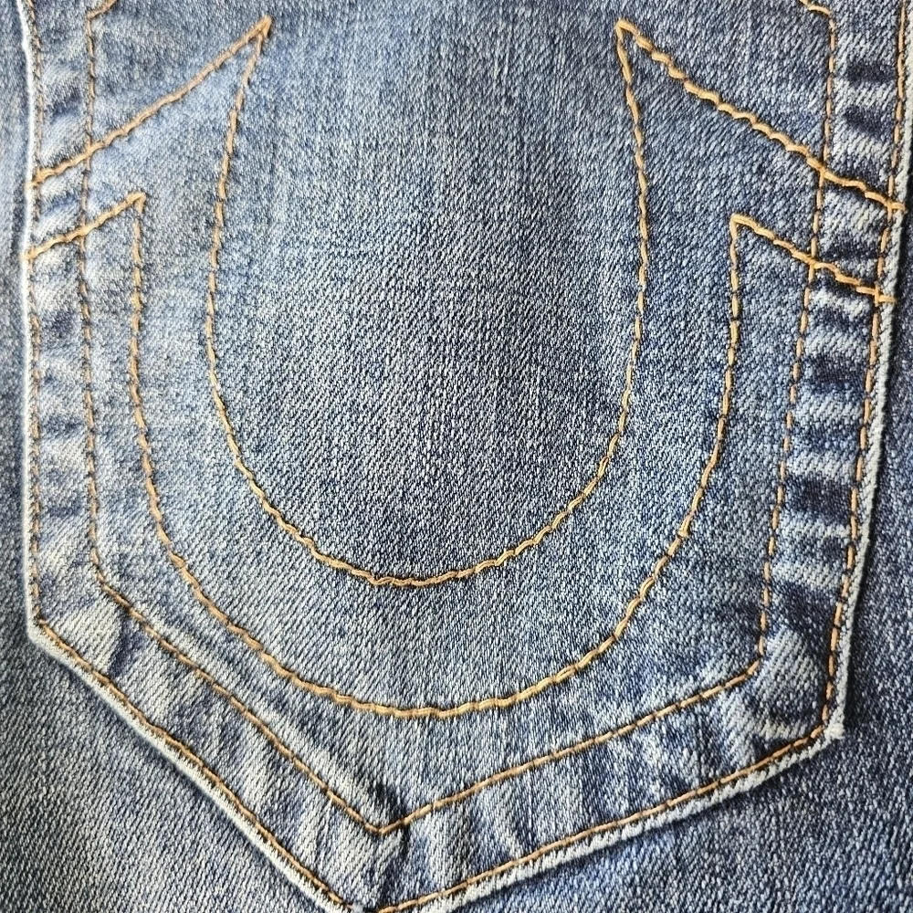 True Religion Jeans mens 34 Blue Denim Medium wash Vintage Retro 90s jeans Y2K